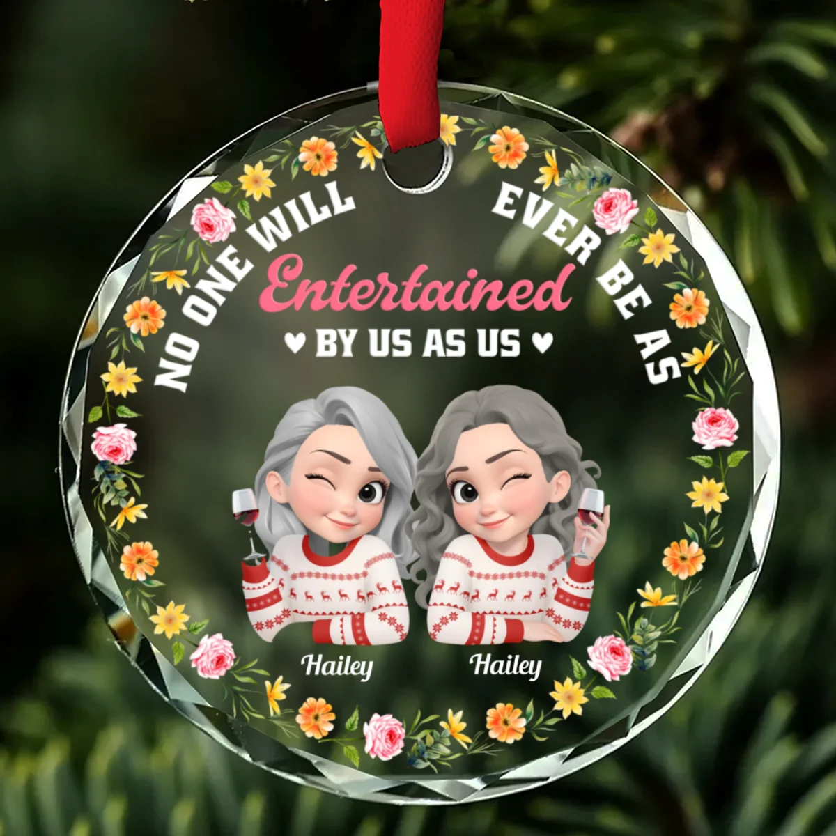 Nobody Enjoys Us Like Us - Personalized Custom Glass Ornament - Image 6