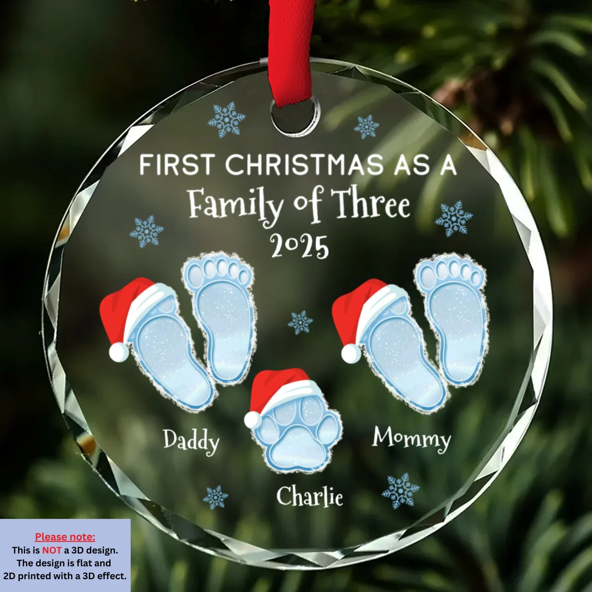 Noel Family - Personalized Custom Glass Ornament - Image 7