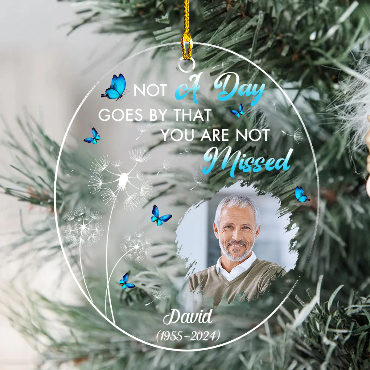 Not A Day Goes By - Personalized Custom Acrylic Ornament - Image 3