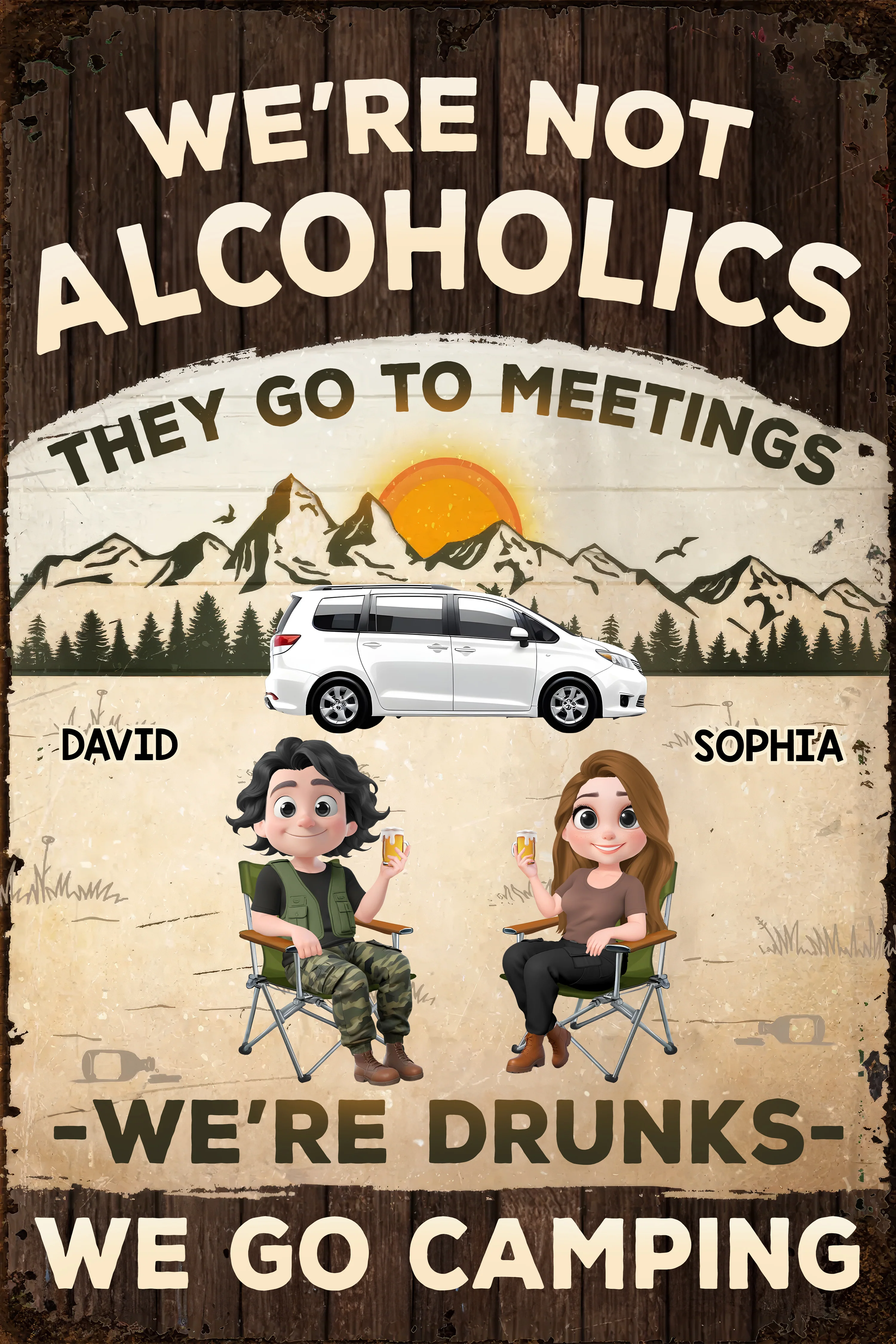 Not Alcoholics Just Outdoor Enthusiasts - Personalized Custom Metal Sign - Image 2