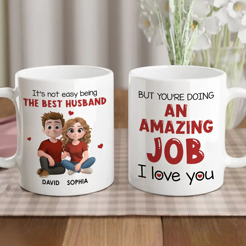 Not Easy To Being Best Husband - Personalized Custom Coffee Mug - Image 2
