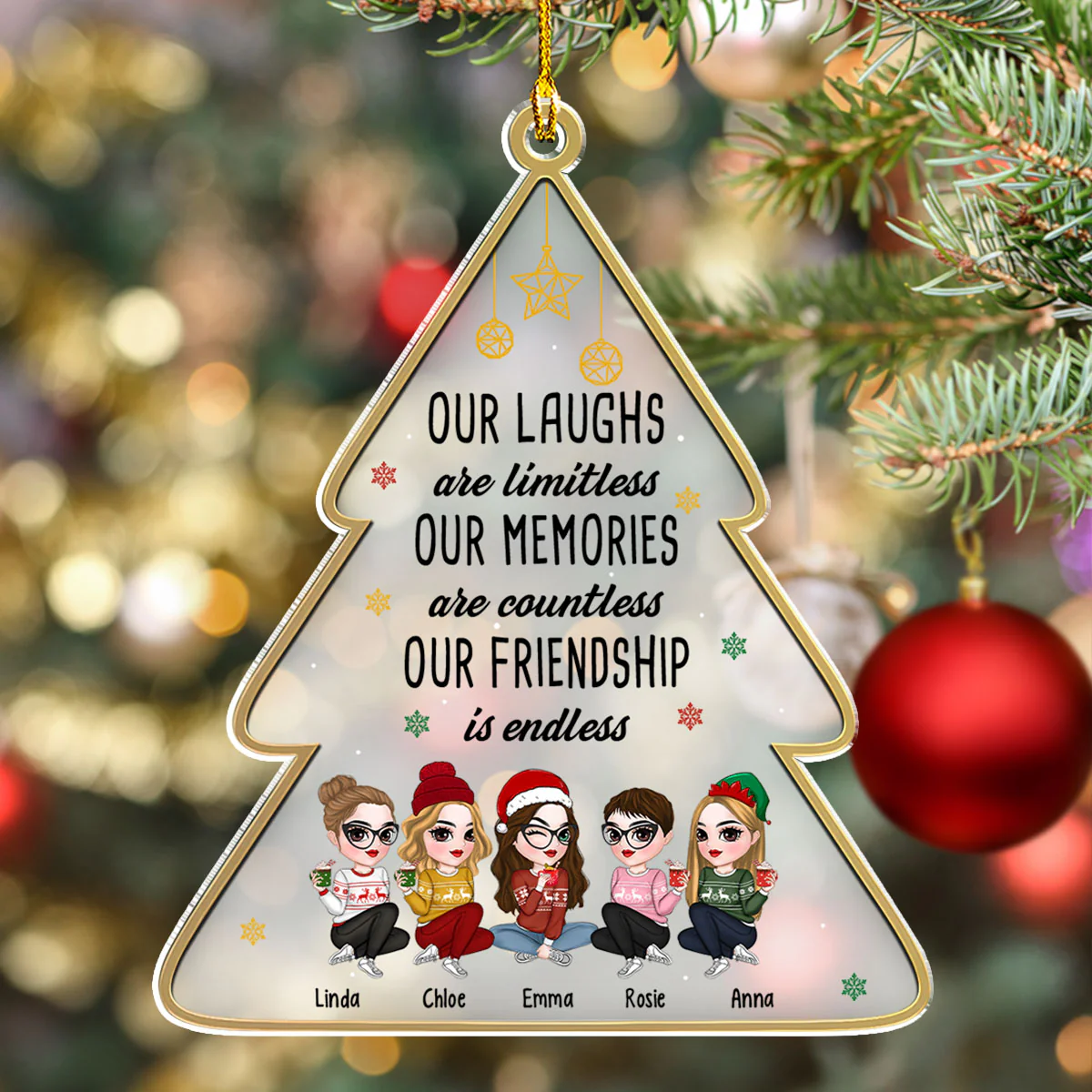 Not Just Friends - Personalized Custom Acrylic Ornament - Image 4