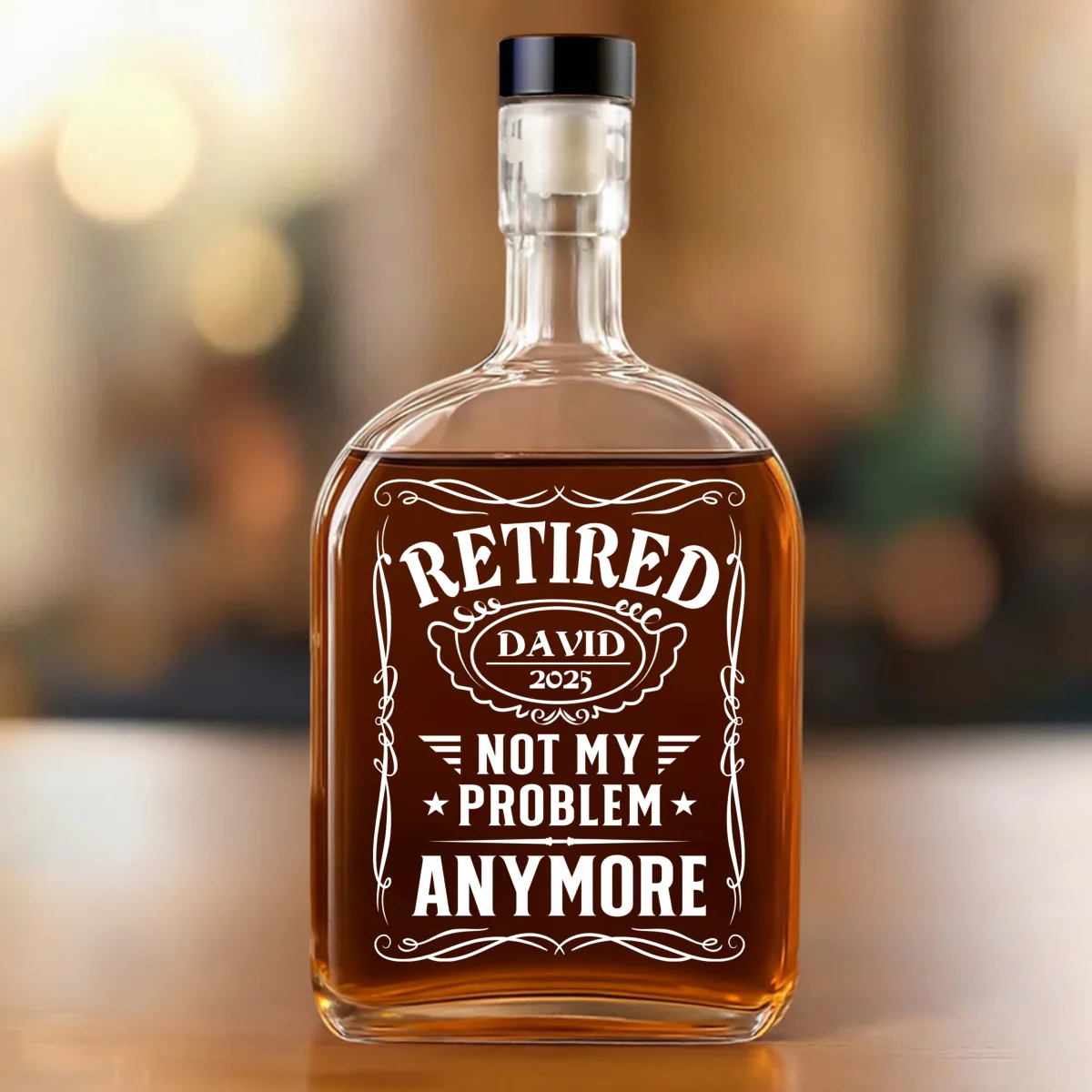 Not My Problem Anymore - Personalized Custom Spirits Decanter - Image 6