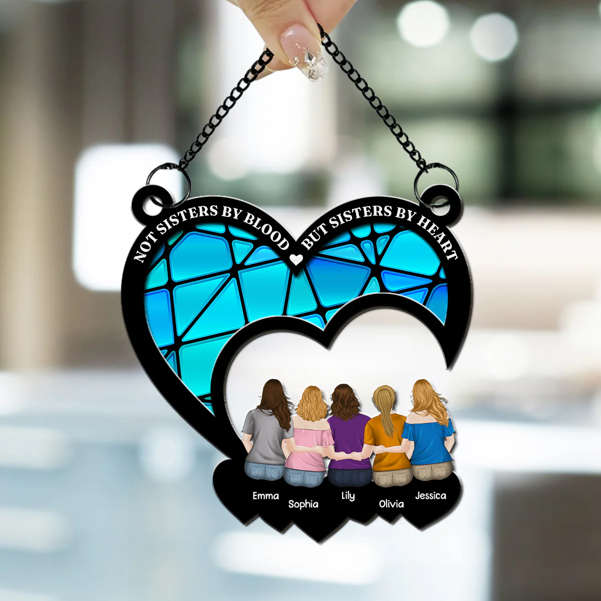Not Sisters By Blood - Personalized Custom Suncatcher - Image 4