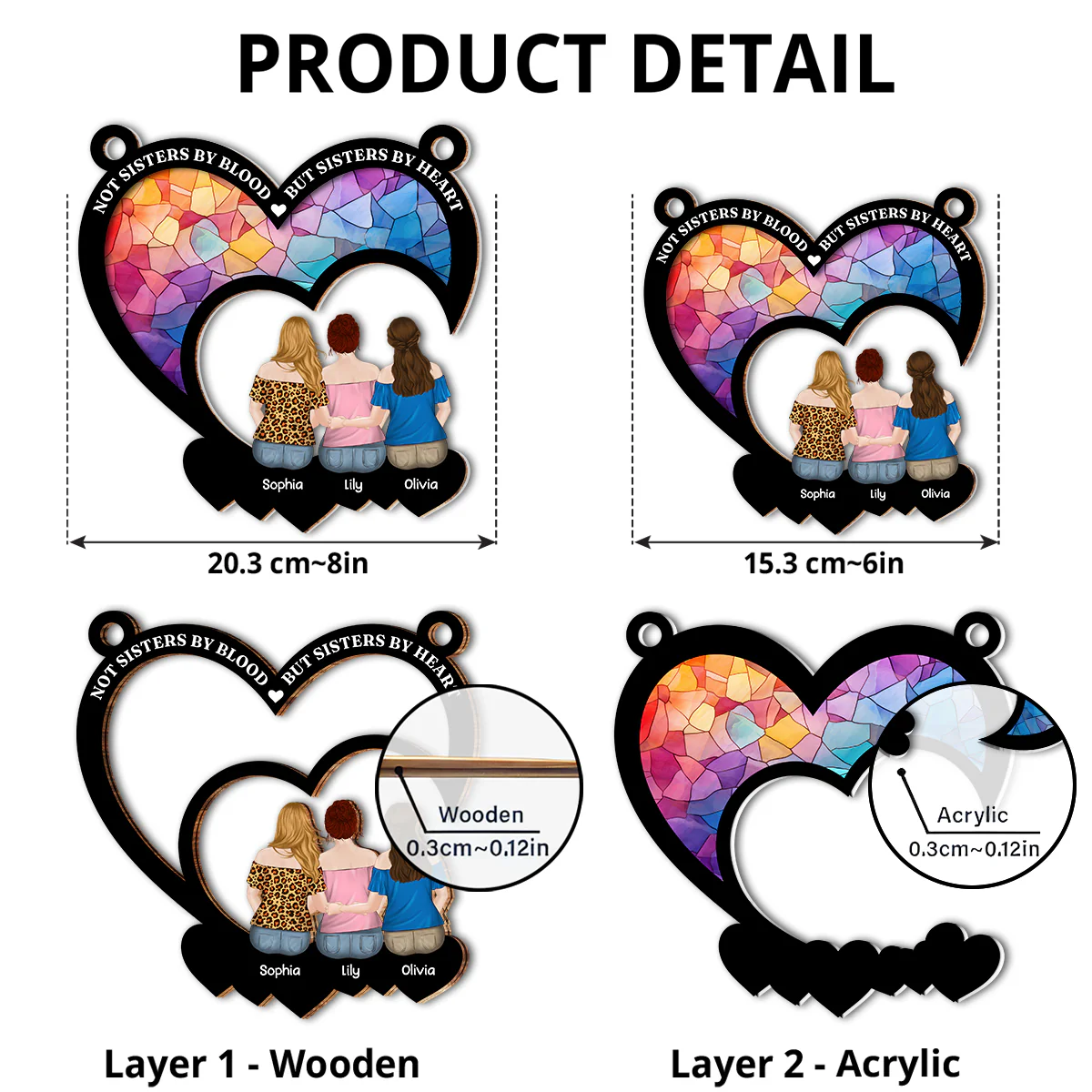 Not Sisters By Blood - Personalized Custom Suncatcher - Image 5