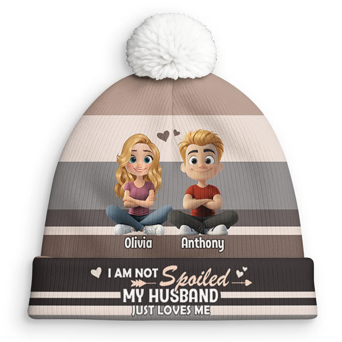 Not Spoiled - Personalized Custom Bobble Beanie Hat