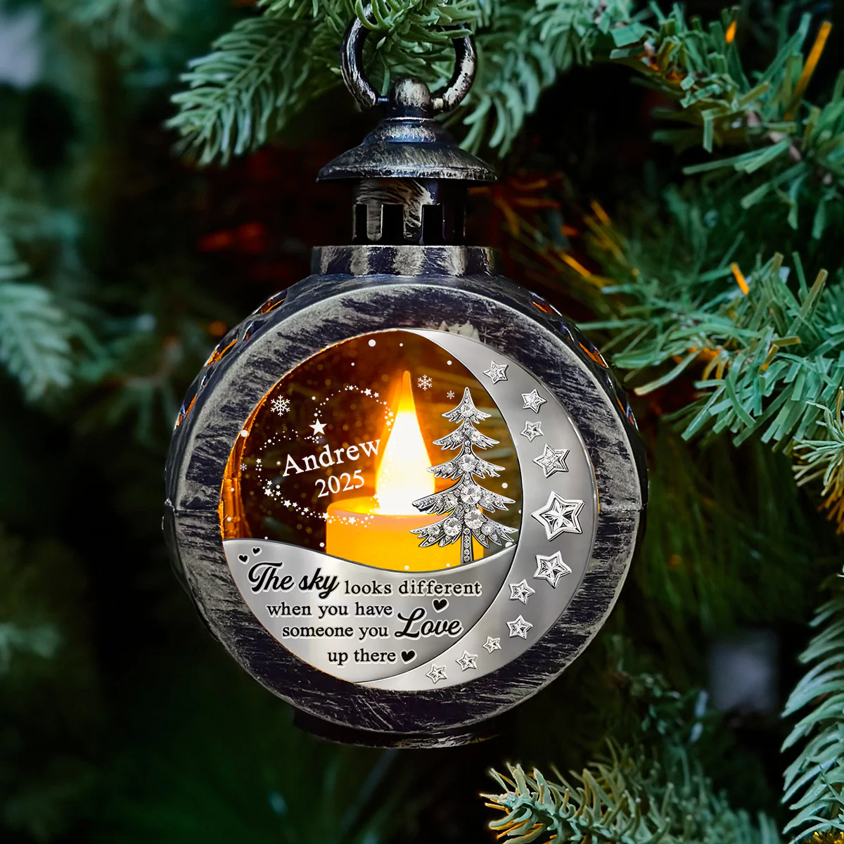 Not The Same Sky - Personalized Custom 3D Effect Christmas Lantern - Image 2