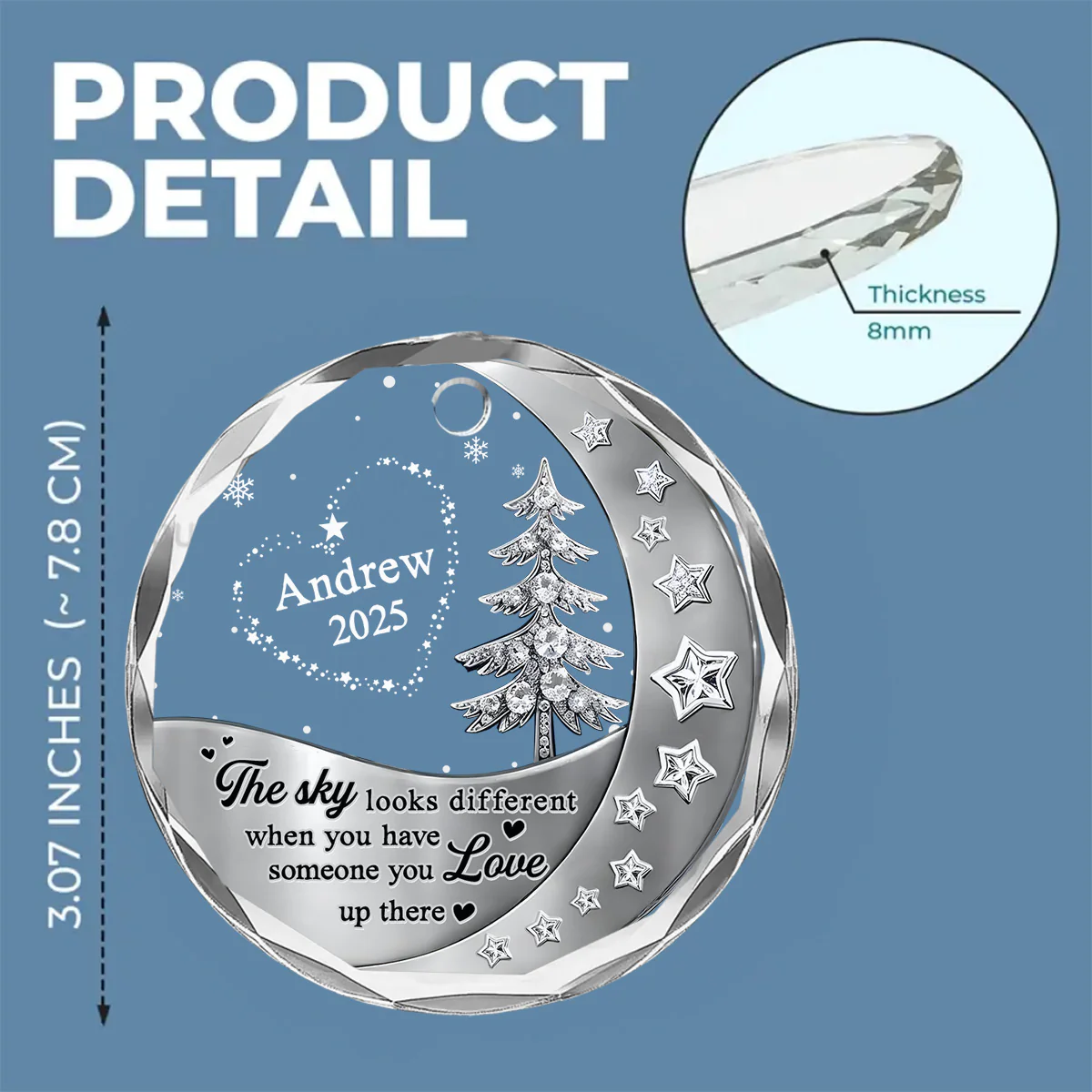 Not The Same Sky - Personalized Custom 3D Effect Glass Ornament - Image 6