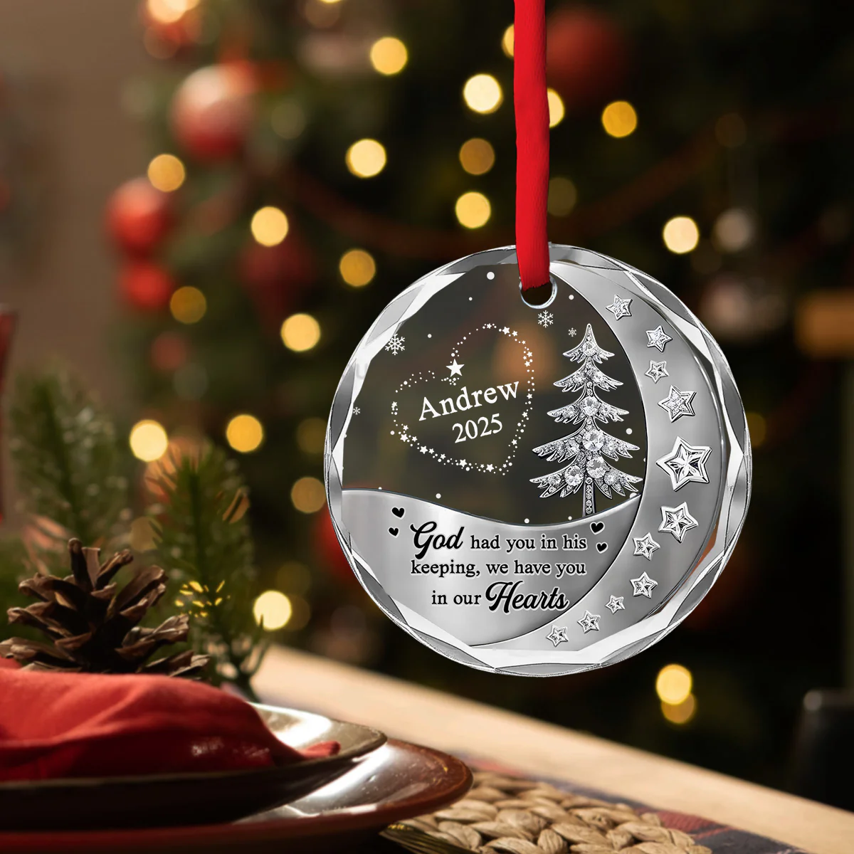 Not The Same Sky Version 2 - Personalized Custom Glass Ornament - Image 2
