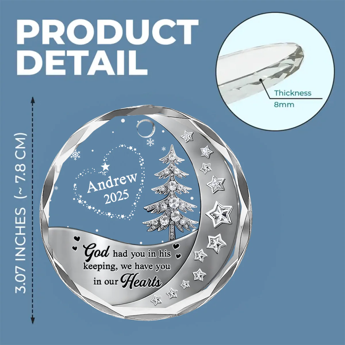 Not The Same Sky Version 2 - Personalized Custom Glass Ornament - Image 5