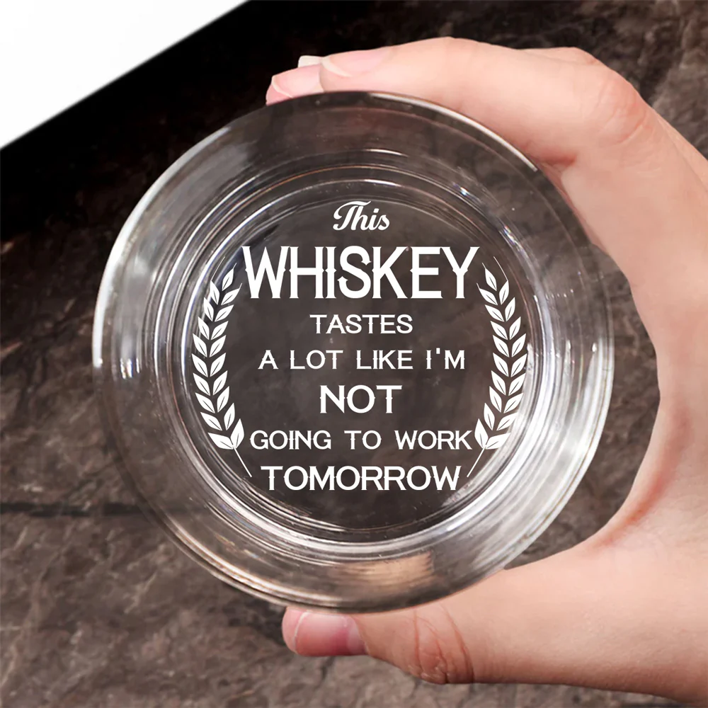 Not Working Tomorrow Vibes - Personalized Custom Engraved Whiskey Glass - Image 3