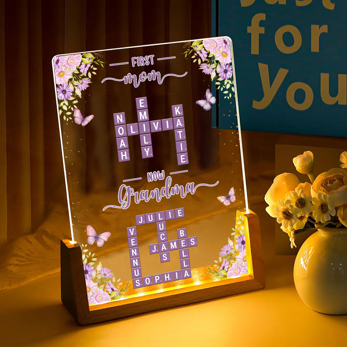 Now Grandma - Personalized Custom Plaque With Walnut Base - Image 2