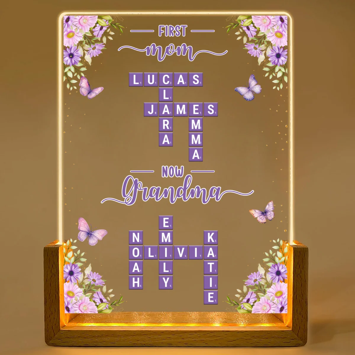 Now Grandma - Personalized Custom Plaque With Walnut Base - Image 7