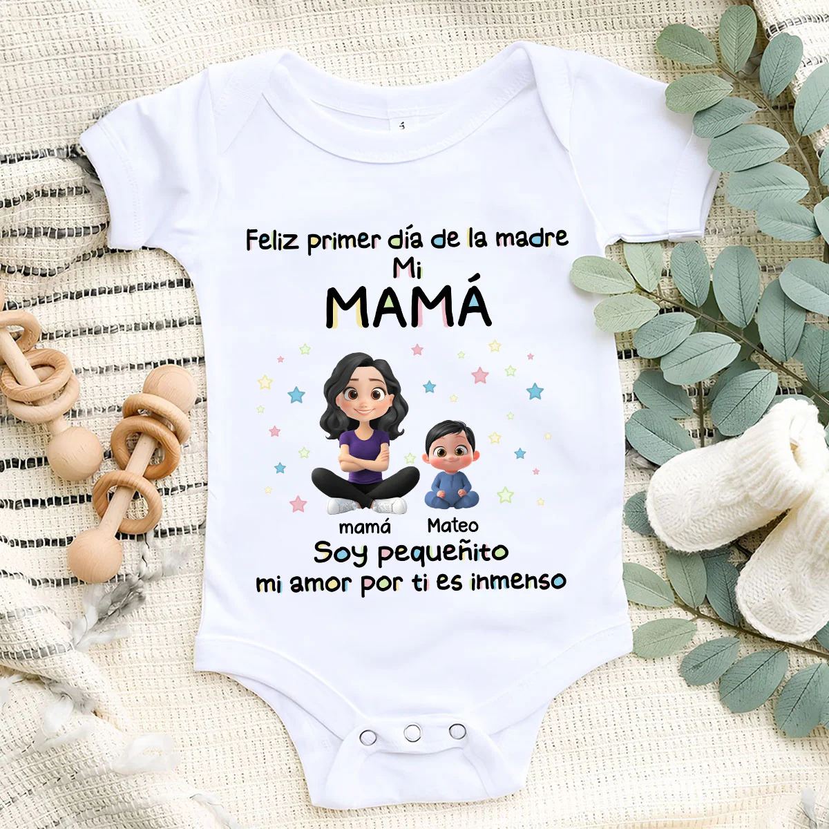 Nuestro primer Día de la Madre - Body de bebé personalizado - Image 6