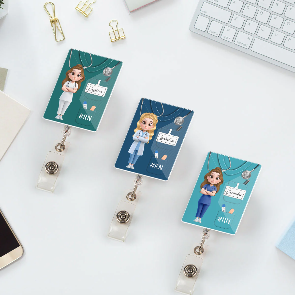 Nurse Life - Personalized Custom Acrylic Badge Reel - Image 3