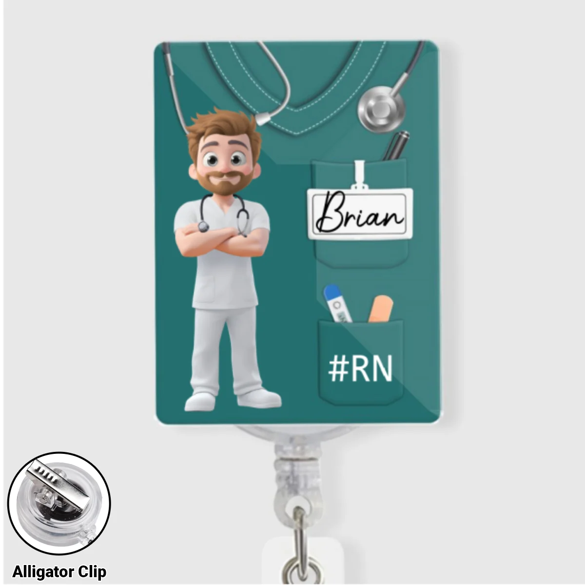 Nurse Life - Personalized Custom Acrylic Badge Reel - Image 7