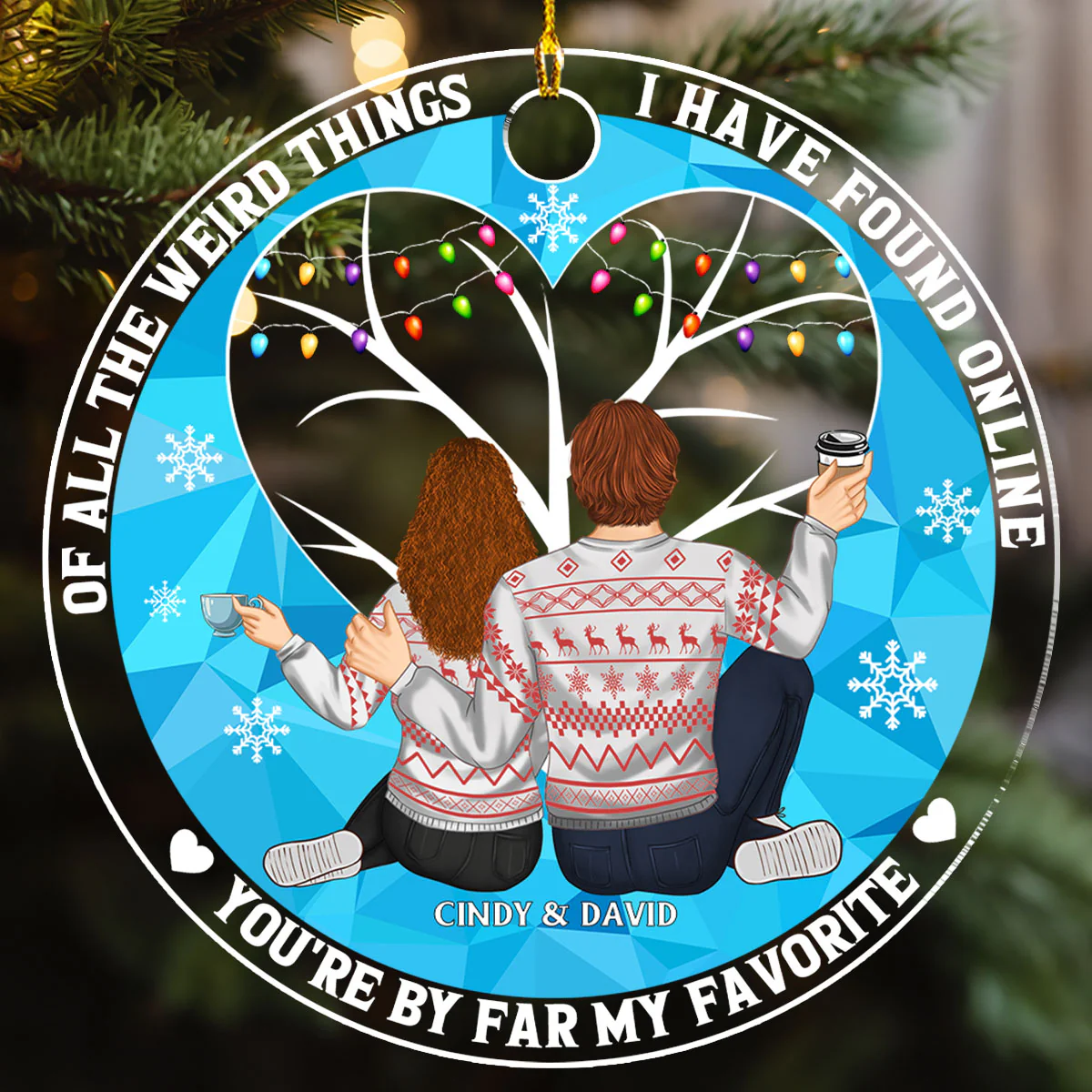 Of All The Weird Things - Personalized Custom Acrylic Ornament - Image 4
