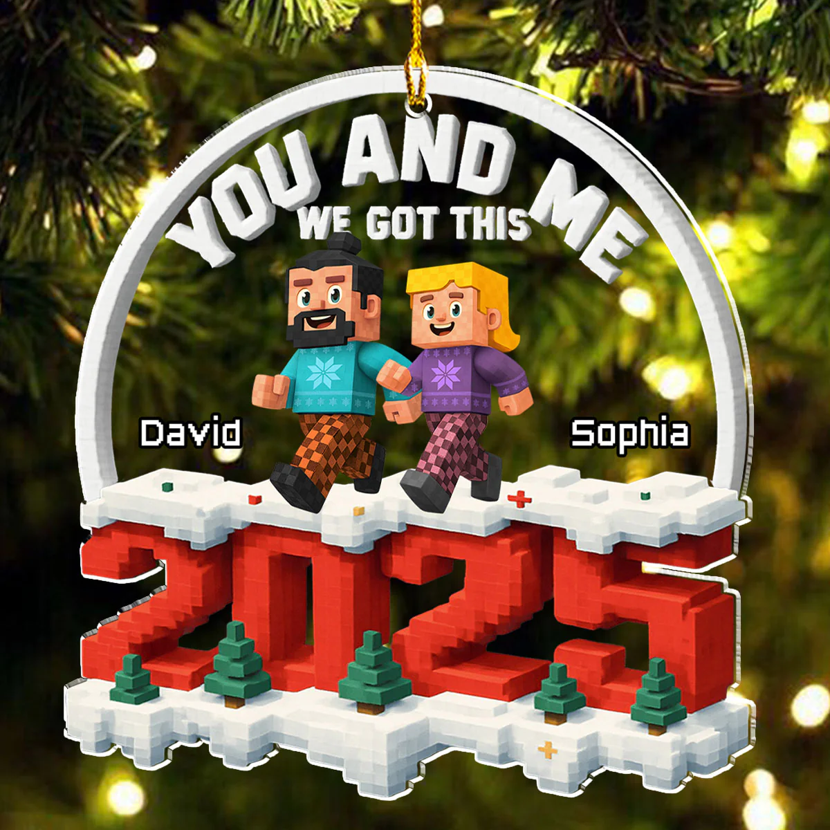 Of Course We Do - Personalized Custom 3D Effect Acrylic Ornament - Image 3