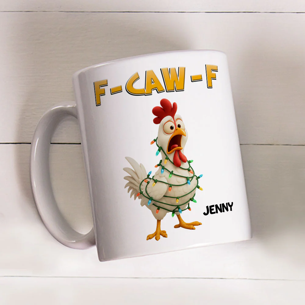 Office Bestie Funny Chicken - Personalized Custom Coffee Mug  - Image 3