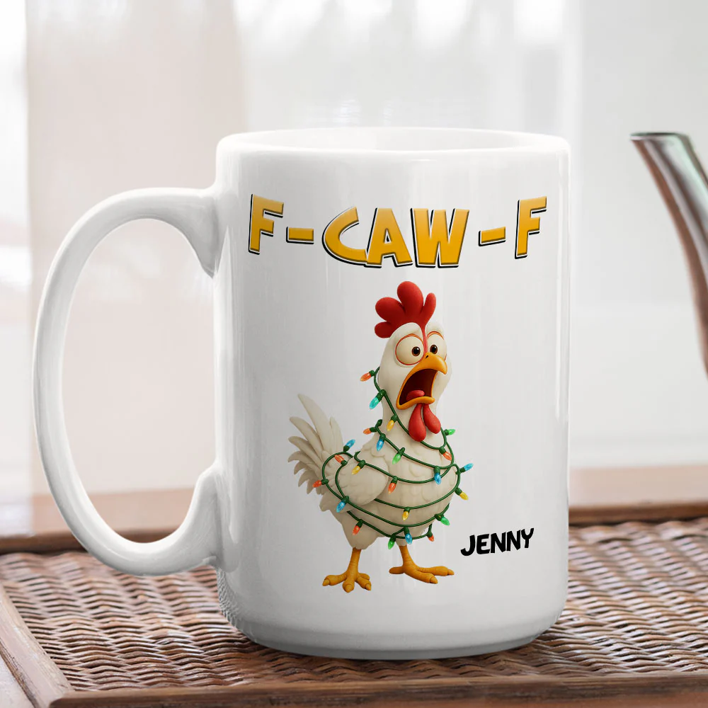 Office Bestie Funny Chicken - Personalized Custom Coffee Mug  - Image 4