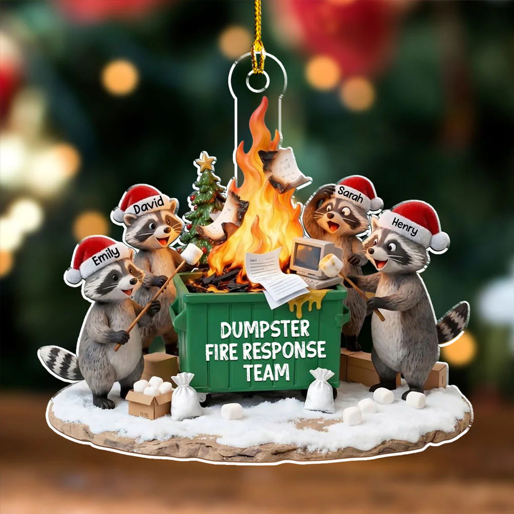 Office Dumpster Fire Crew - Personalized Custom Acrylic Ornament - Image 2