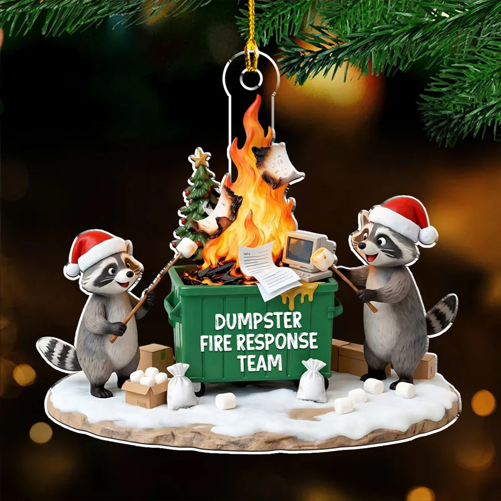 Office Dumpster Fire Crew - Personalized Custom Acrylic Ornament - Image 3