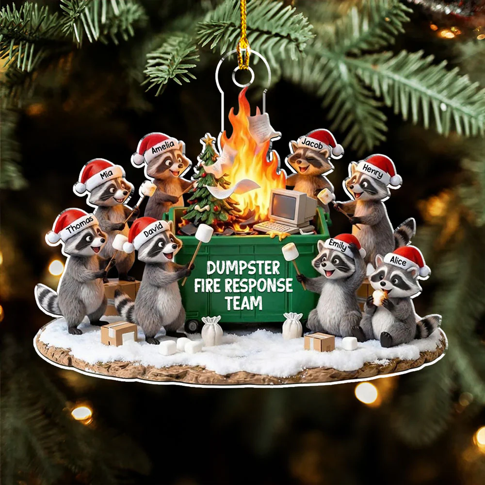 Office Dumpster Fire Crew - Personalized Custom Acrylic Ornament - Image 5