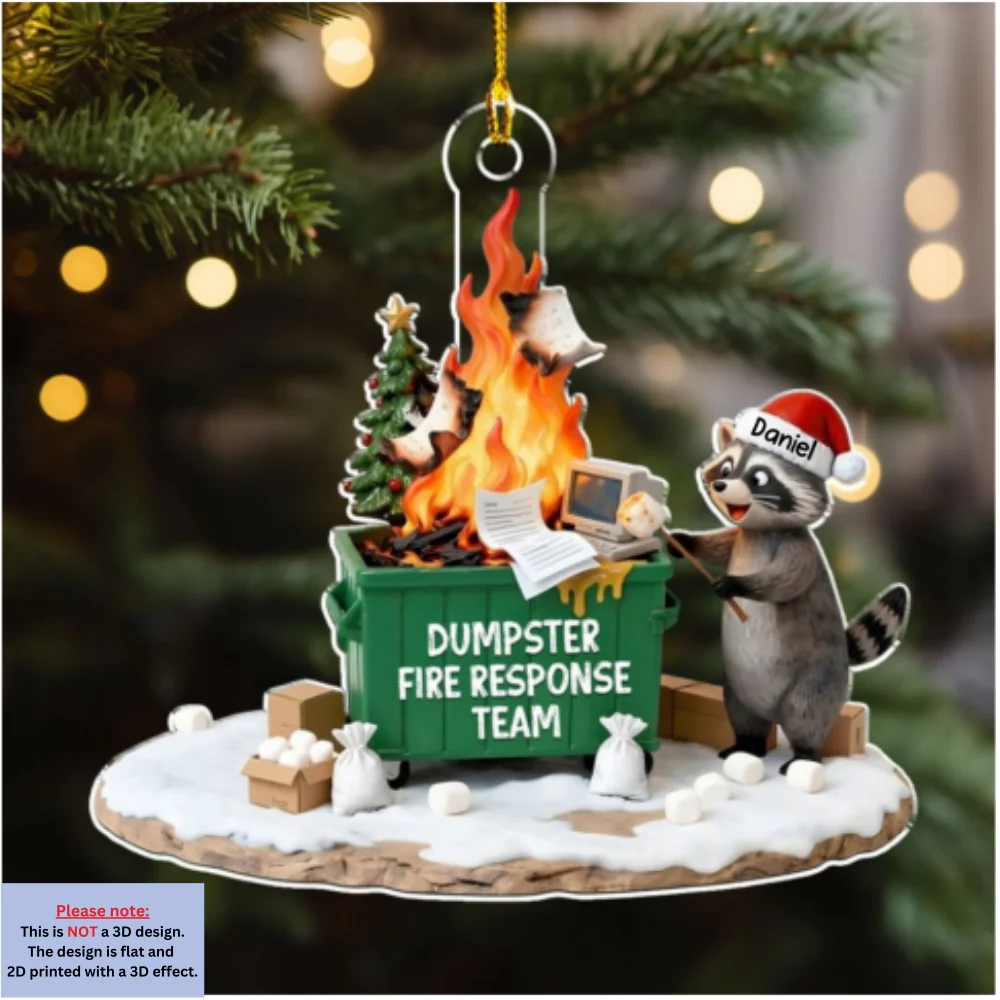 Office Dumpster Fire Crew - Personalized Custom Acrylic Ornament - Image 7