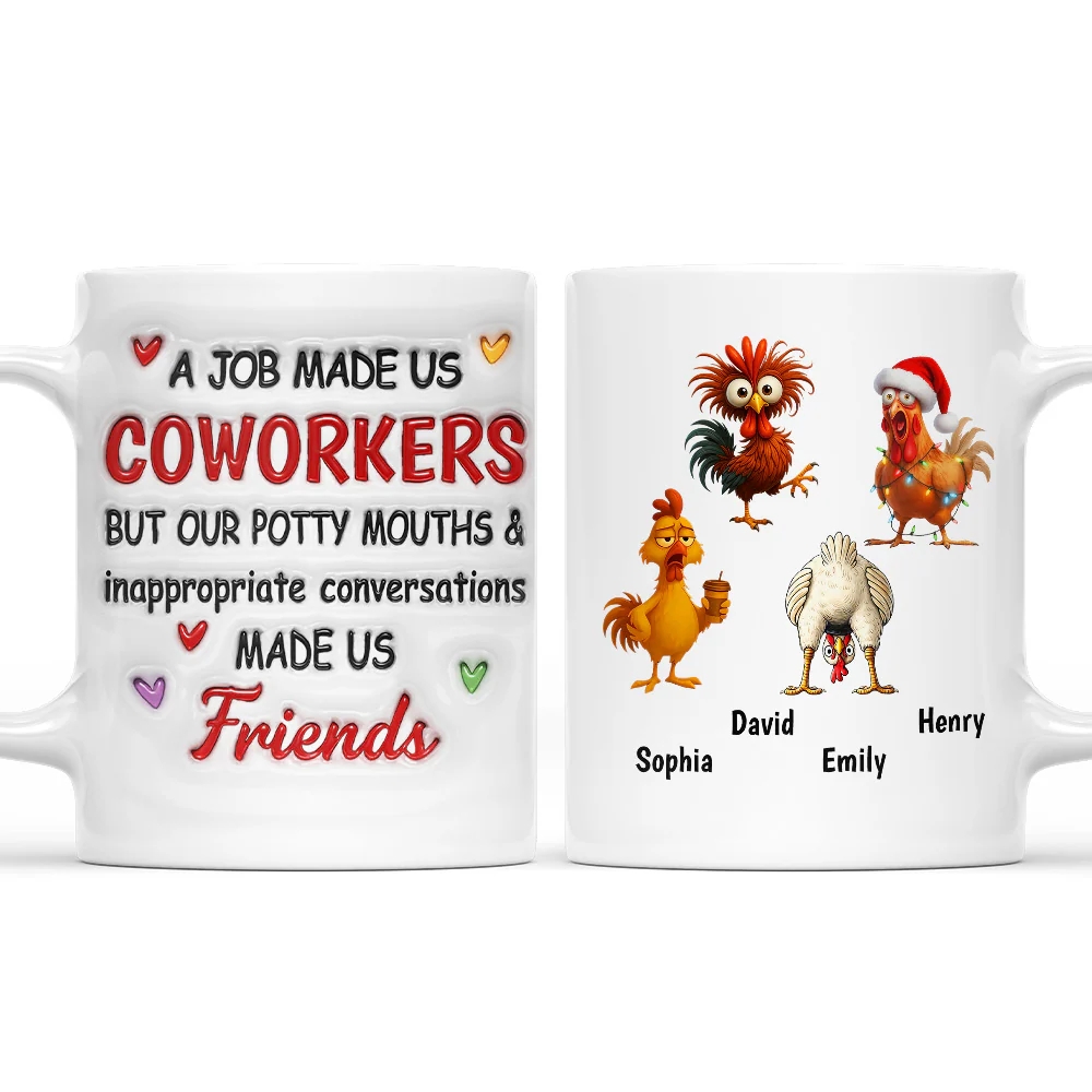 Office Laughter Makes Us Friends - Personalized Custom 3D Inflated Effect Mug