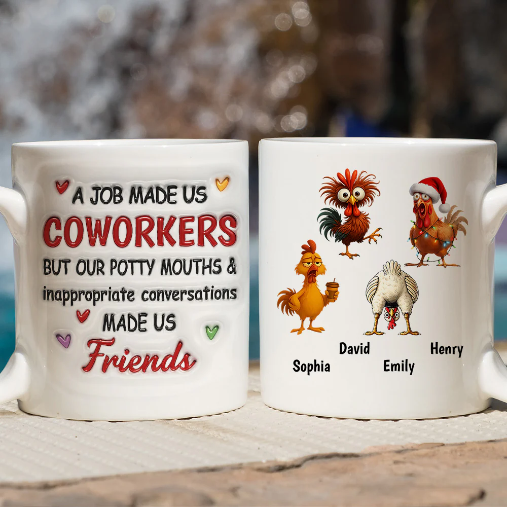 Office Laughter Makes Us Friends - Personalized Custom 3D Inflated Effect Mug - Image 2