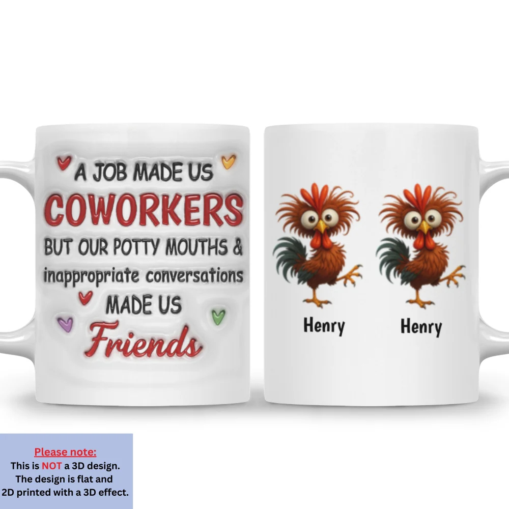 Office Laughter Makes Us Friends - Personalized Custom 3D Inflated Effect Mug - Image 6