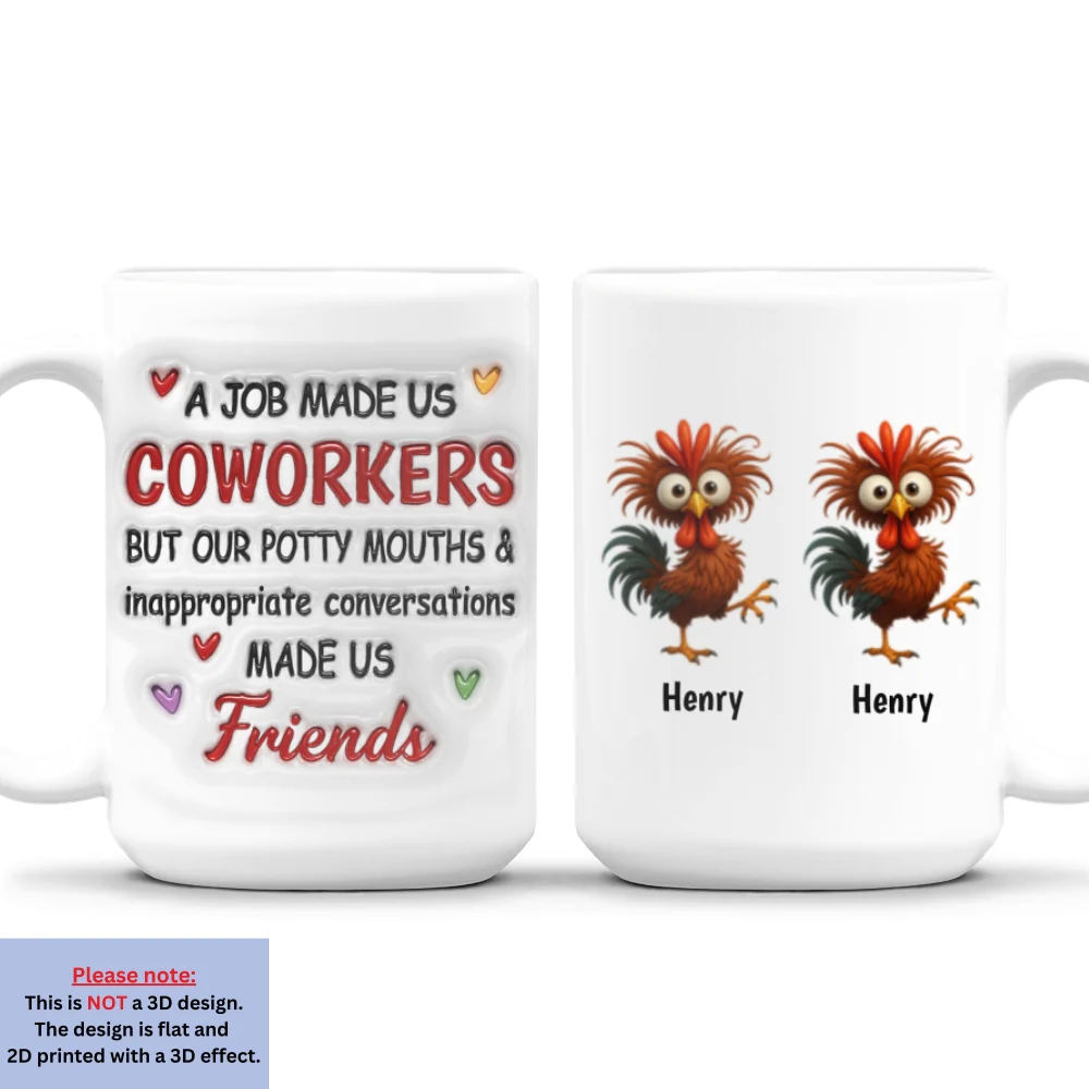 Office Laughter Makes Us Friends - Personalized Custom 3D Inflated Effect Mug - Image 7