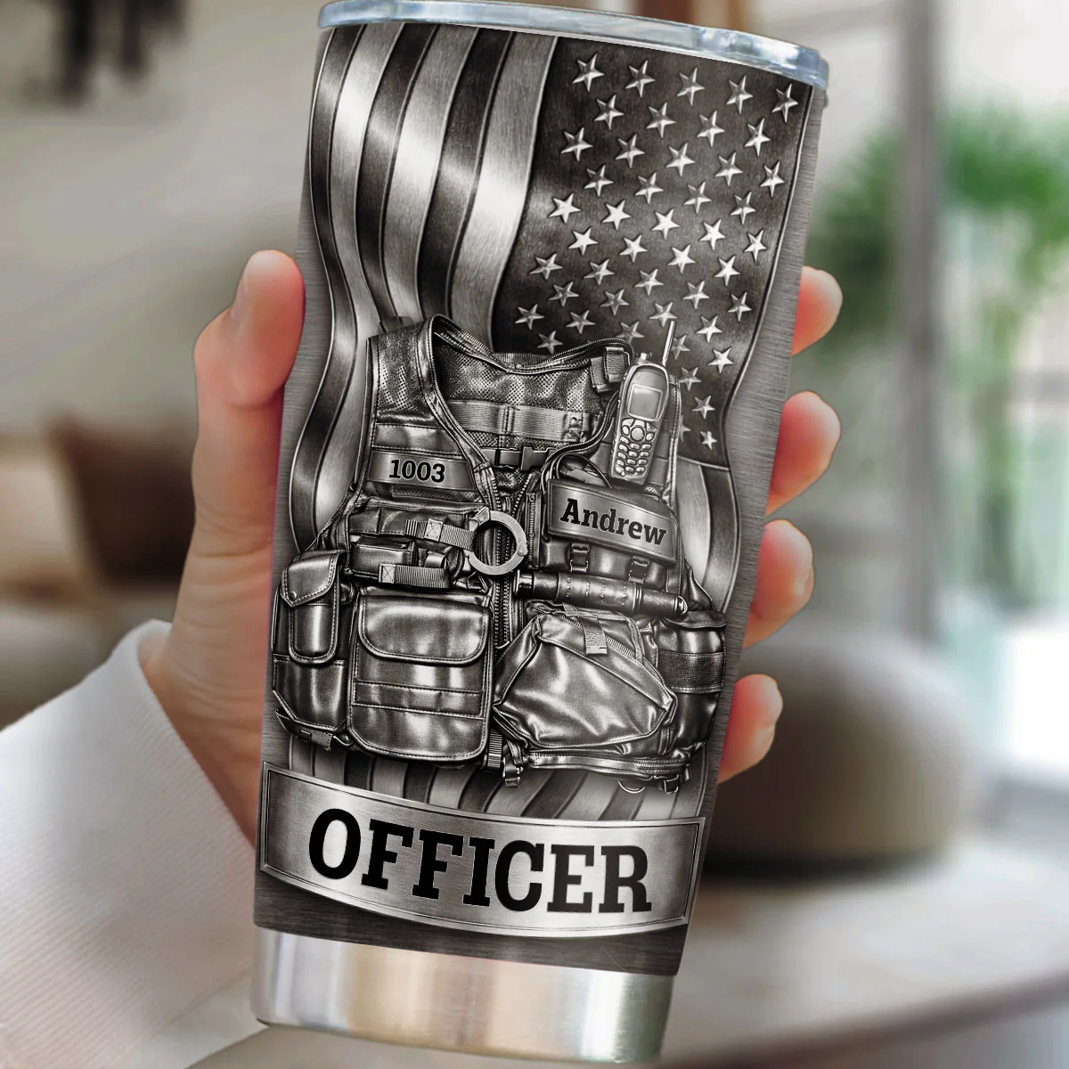 Officer On Duty - Personalized Custom Tumbler - Image 2