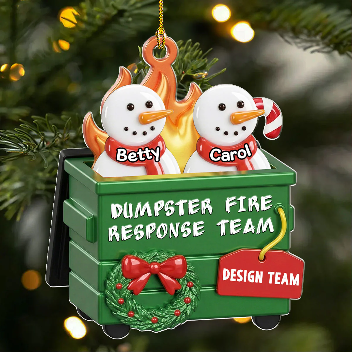 Official Dumpster Fire Rescue Squad - Personalized Custom Acrylic Ornament