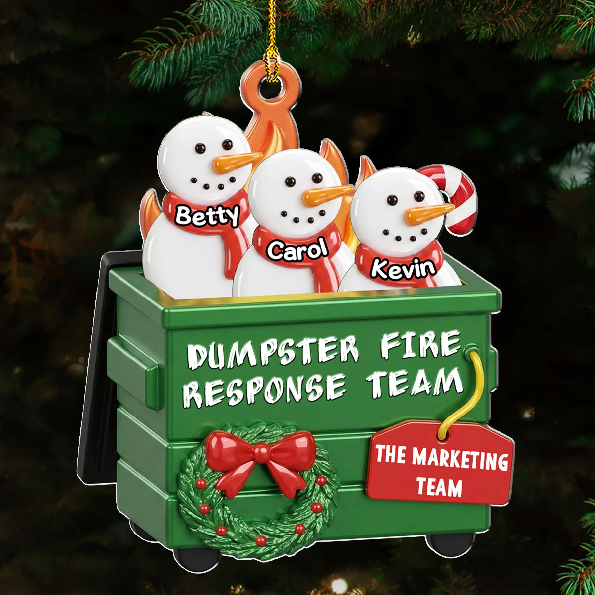 Official Dumpster Fire Rescue Squad - Personalized Custom Acrylic Ornament - Image 3