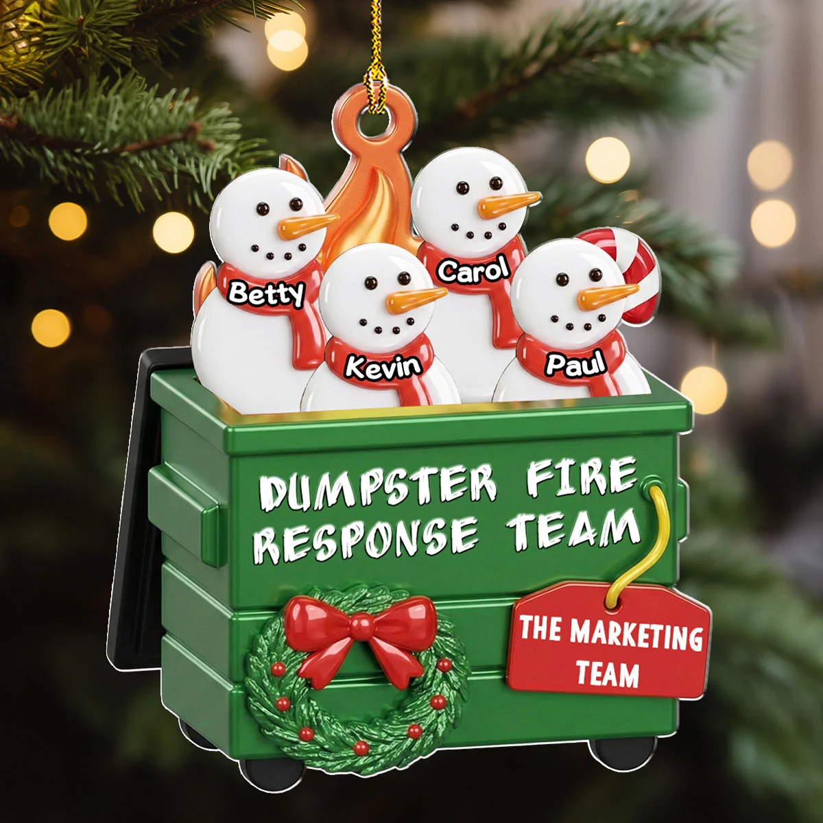 Official Dumpster Fire Rescue Squad - Personalized Custom Acrylic Ornament - Image 4
