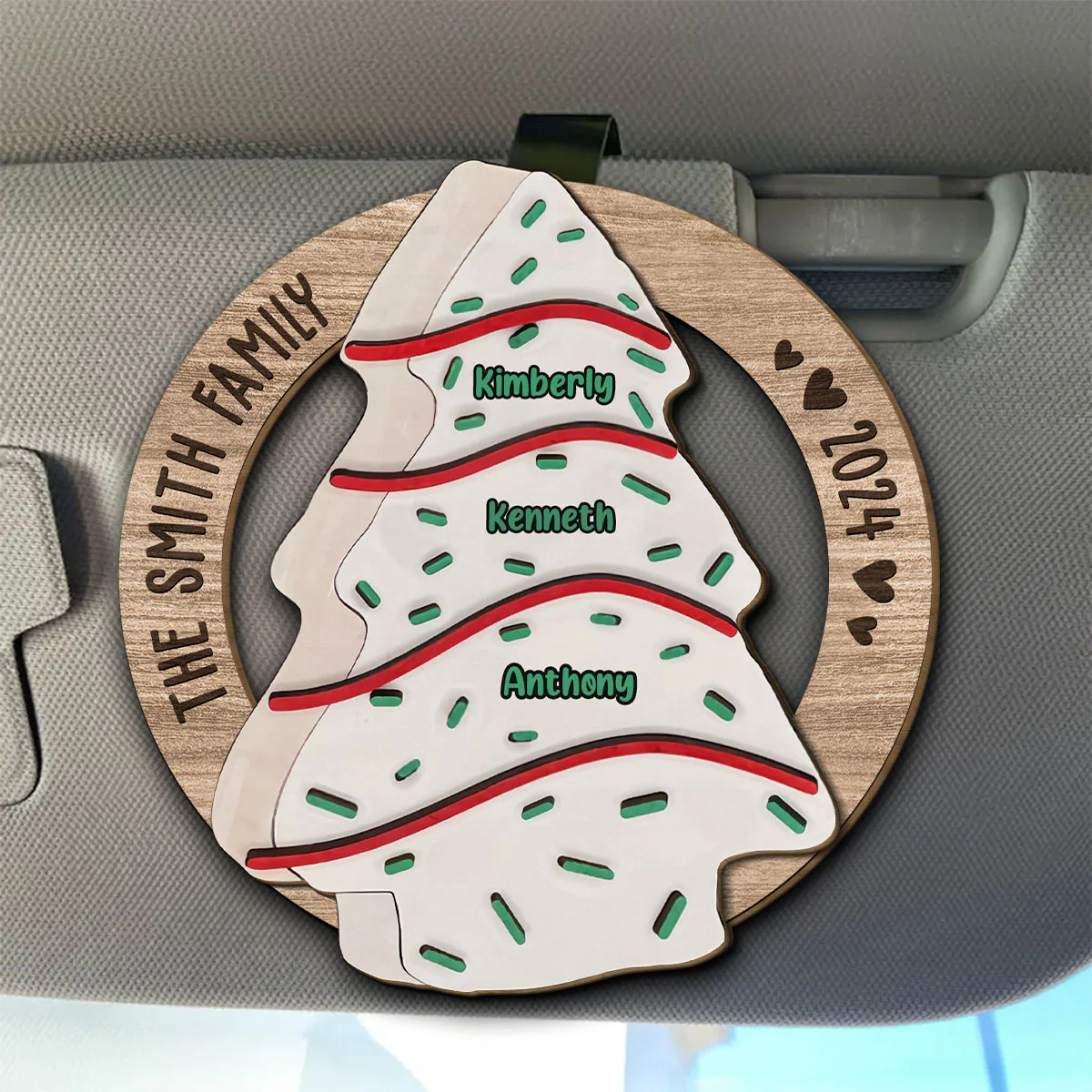 Oh Family Tree Cake - Personalized Custom Car Visor Clip - Image 4
