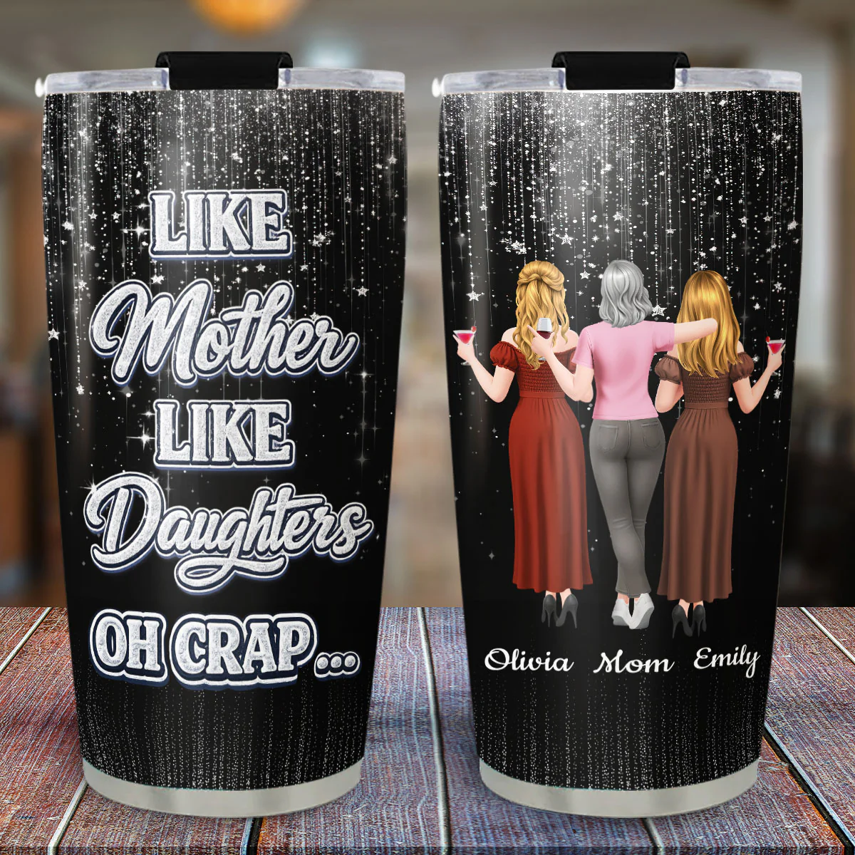 Oh Mother And Daughter - Personalized Custom Tumbler - Image 4