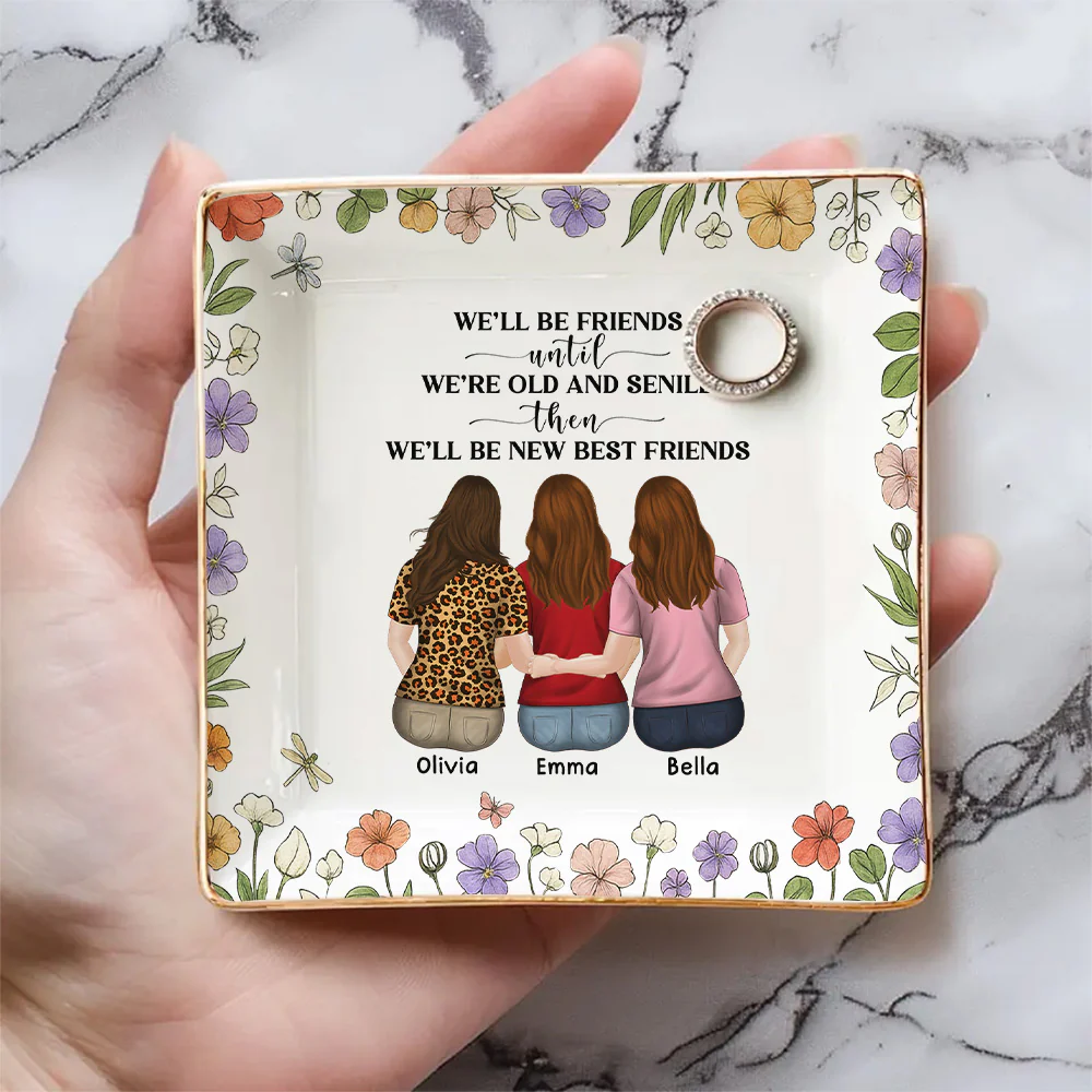 Old And Senile Still Besties - Personalized Custom Jewelry Dish - Image 4