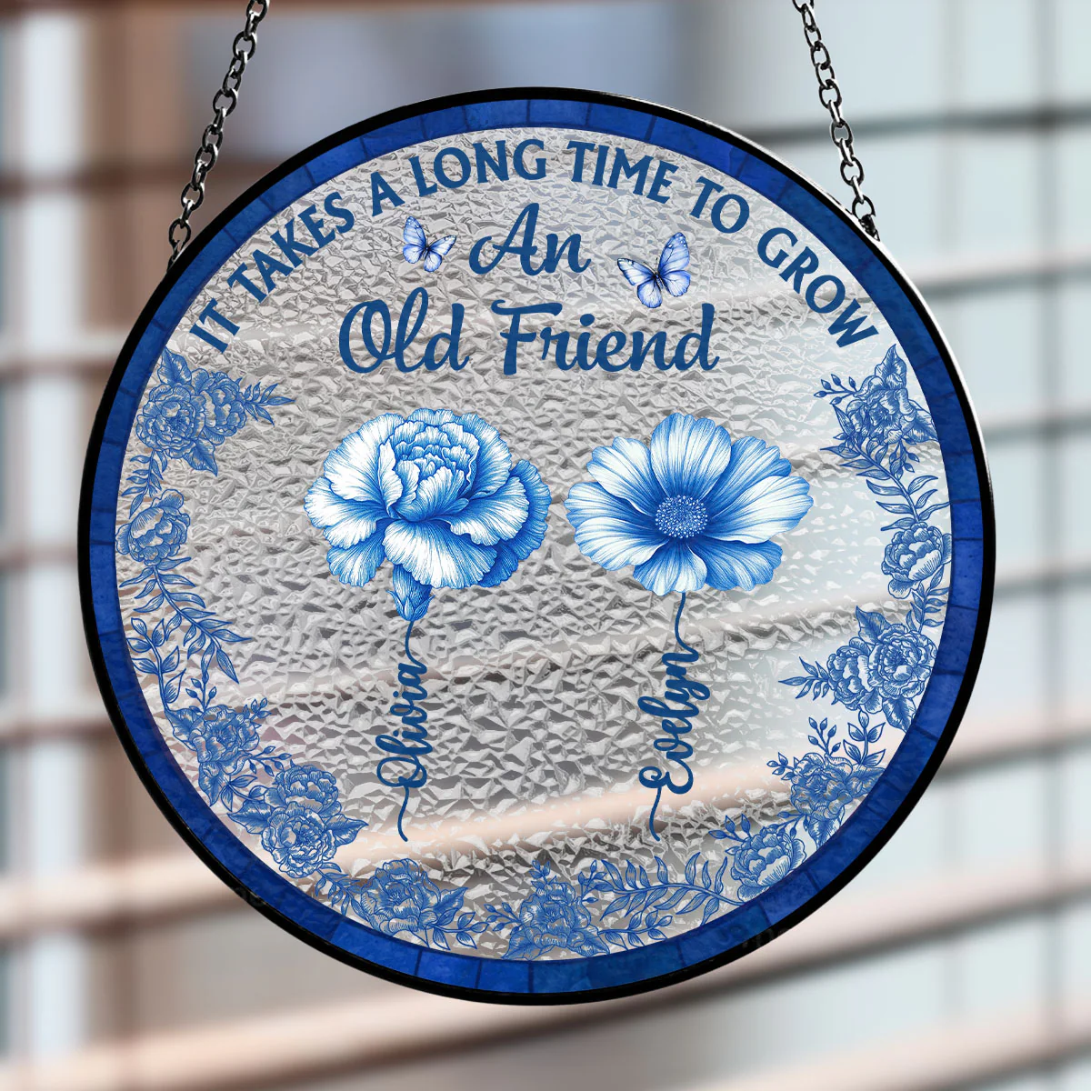 Old Friend Bloom - Personalized Custom Window Hanging Suncatcher - Image 4