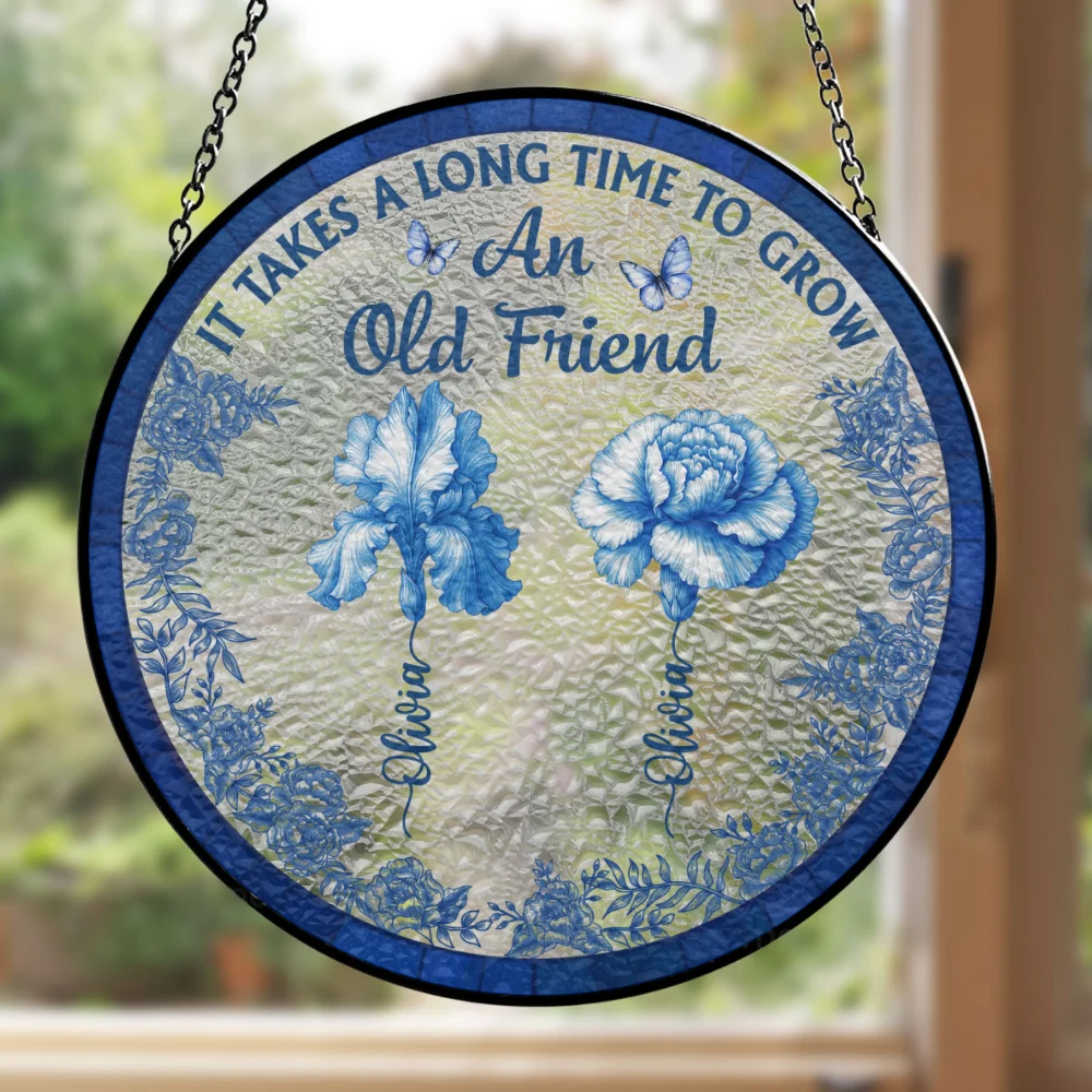 Old Friend Bloom - Personalized Custom Window Hanging Suncatcher - Image 5