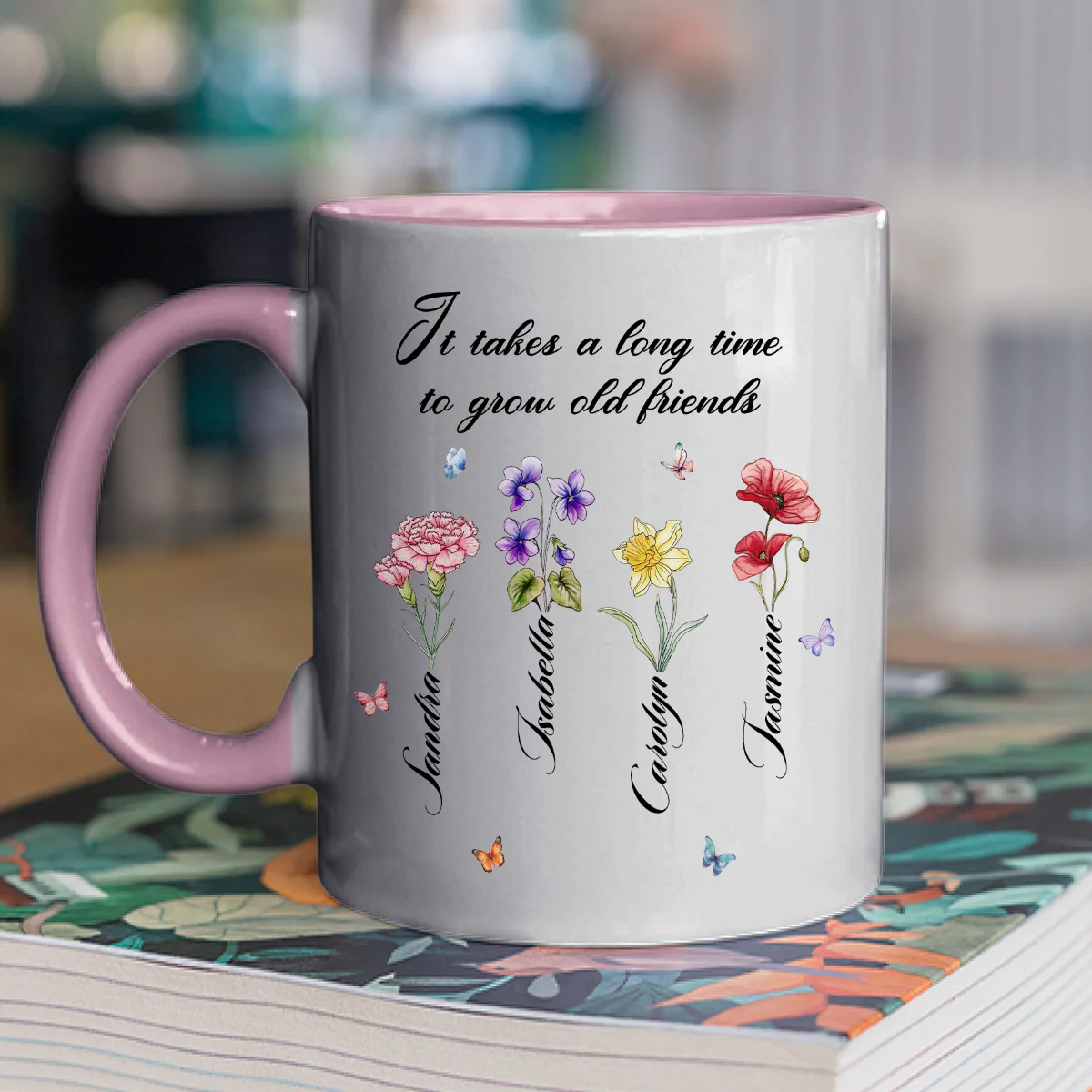Old Friends - Personalized Custom Accent Mug - Image 2
