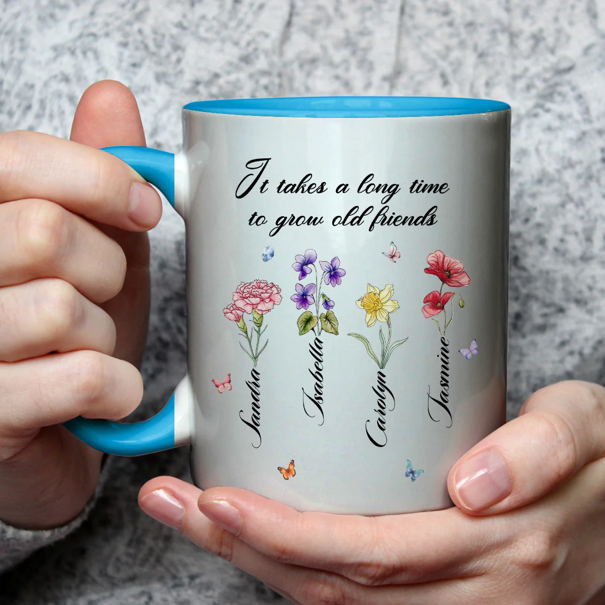 Old Friends - Personalized Custom Accent Mug - Image 3