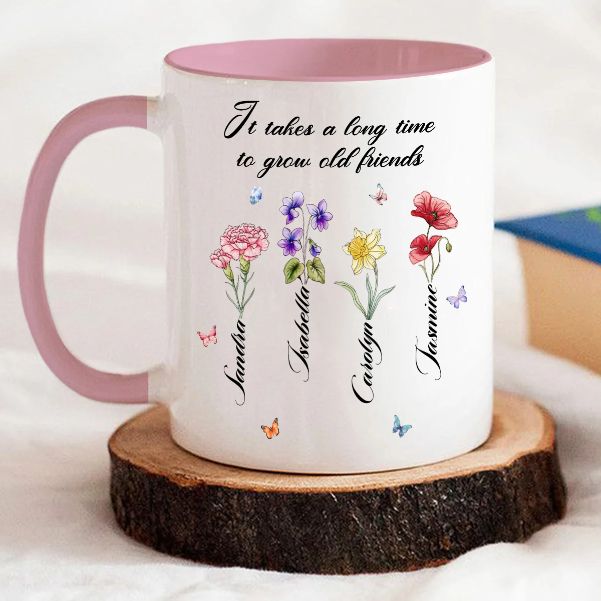 Old Friends - Personalized Custom Accent Mug - Image 4