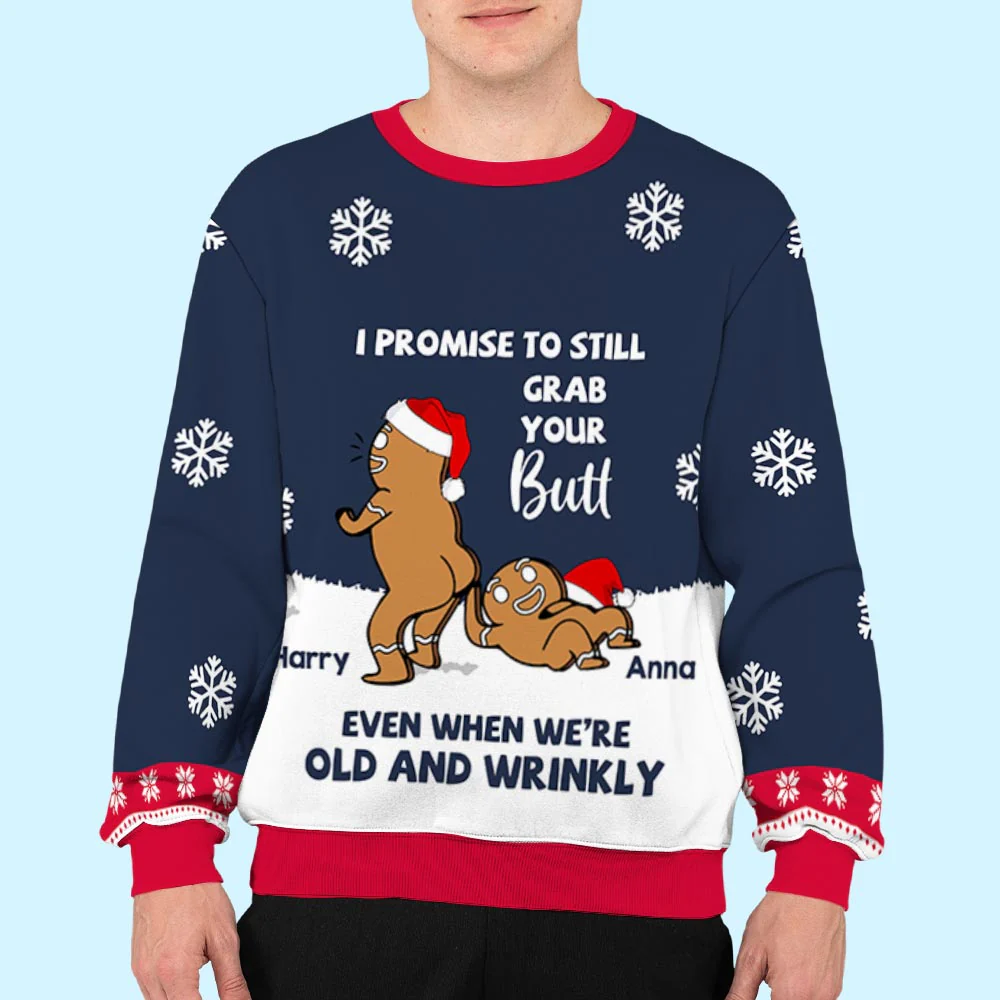Old & Wrinkly - Personalized Custom All-Over-Print Sweatshirt - Image 3