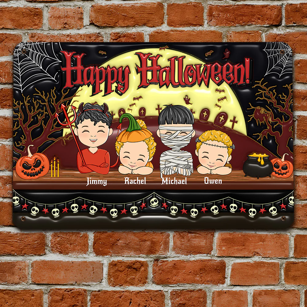 On Hallow Day - Personalized Custom 3D Inflated Effect Metal Sign - Image 5