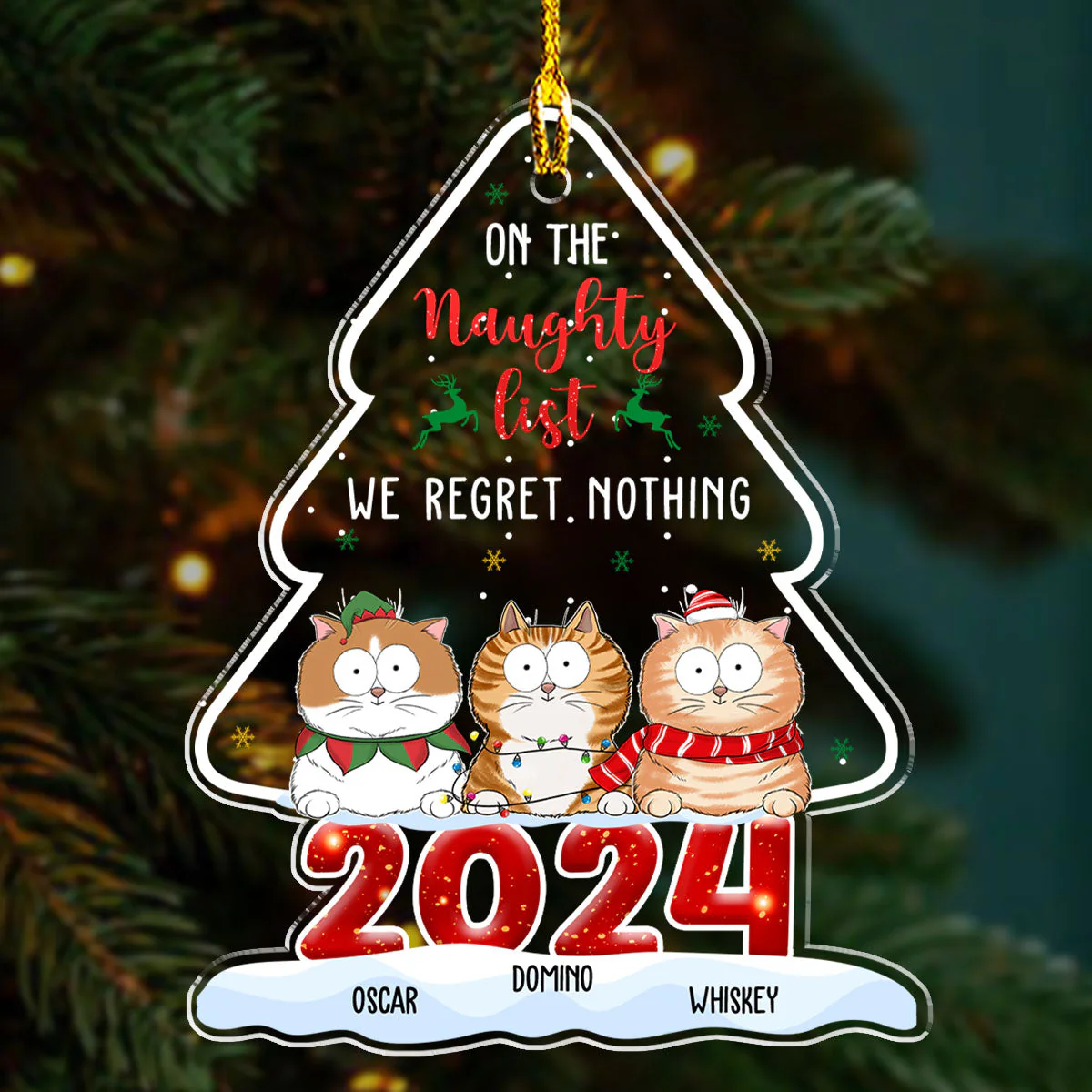 On The Naughty List - Personalized Custom Acrylic Ornament - Image 3