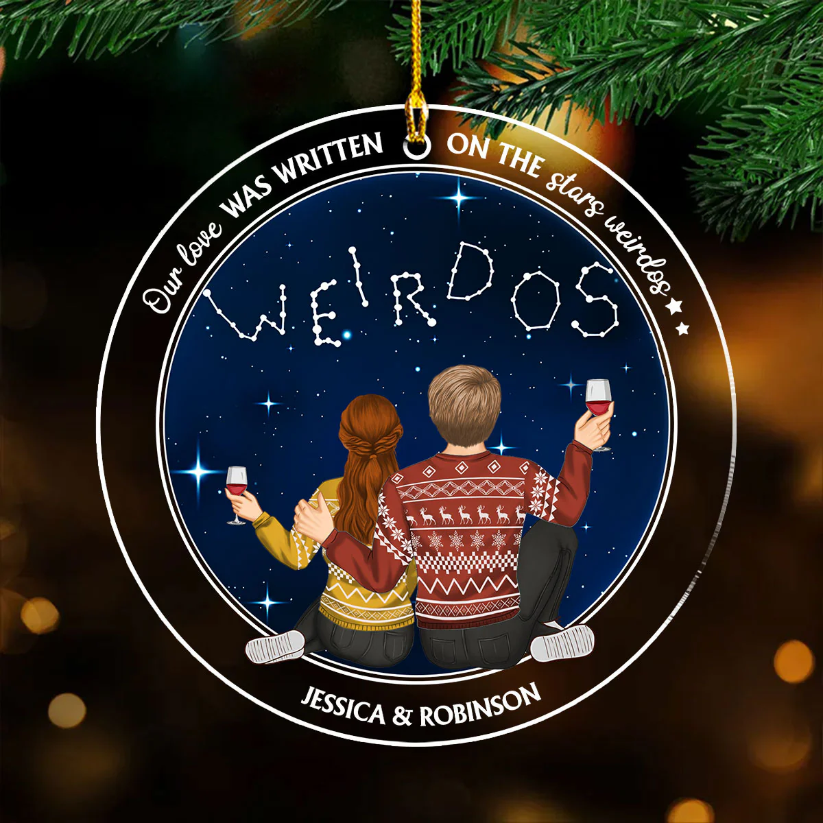 On The Stars Weirdos - Personalized Custom Acrylic Ornament - Image 2