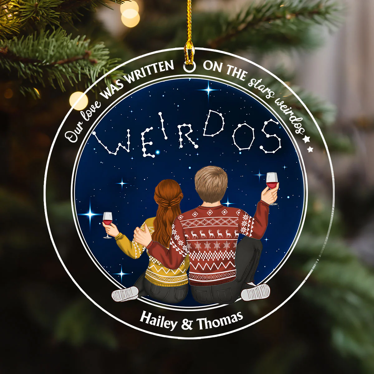 On The Stars Weirdos - Personalized Custom Acrylic Ornament - Image 3