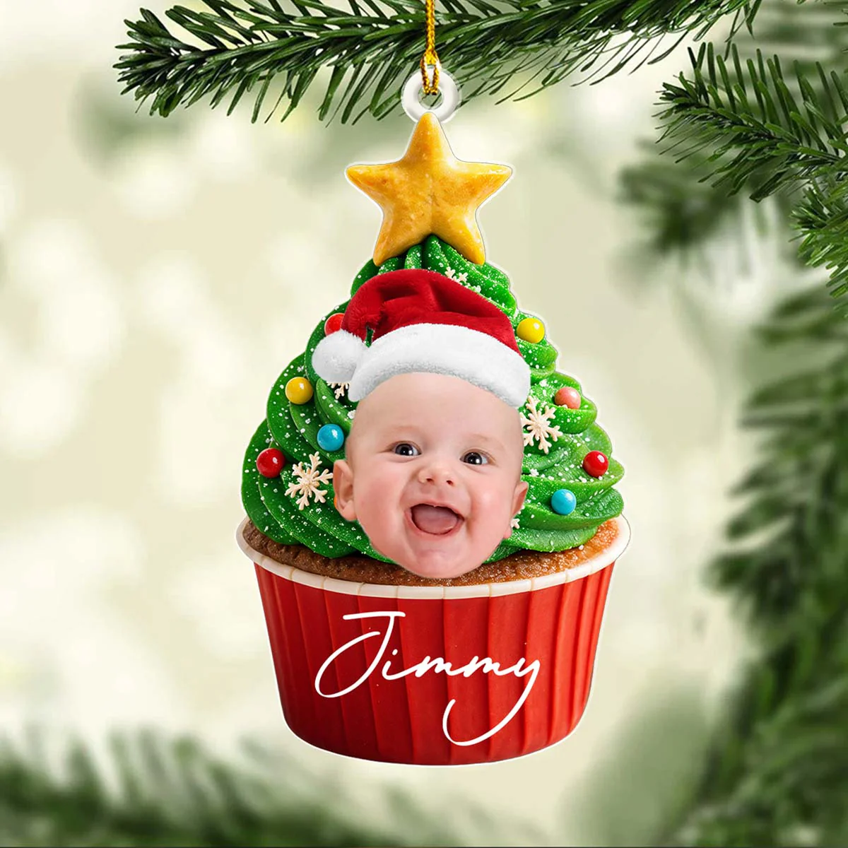 On Top Of Cupcake - Personalized Custom Acrylic Ornament